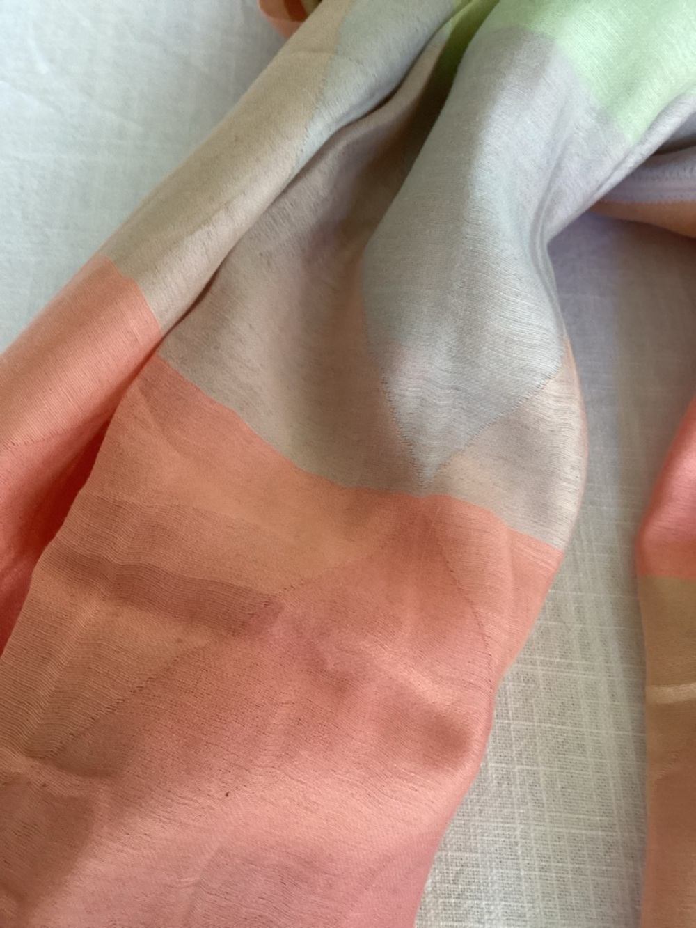 Peruvian Connection Sorbetto Shawl Sunset Cotton Silk Lightweight Wrap Scarf NWT - Picture 5 of 15